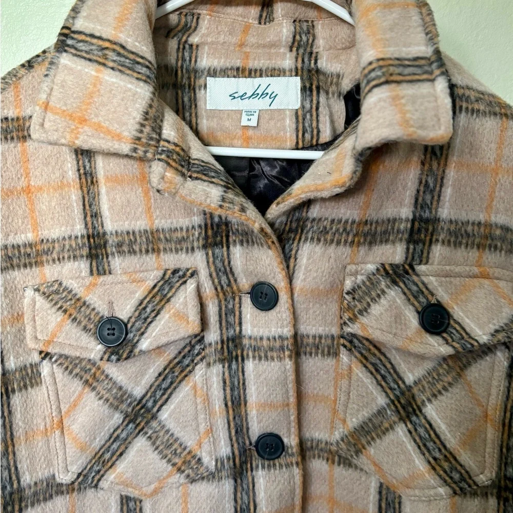 Sebby Tan and Black Plaid Blazer - NWT! - Picture 6 of 9